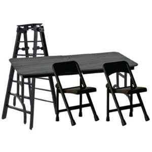 Ultimate Ladder, Table  Chairs Black Playset For Wwe Wrestling Action Figures