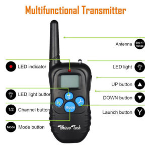Dog Shock Training Collar Rechargeable Lcd Remote Control Waterproof 330 Yards