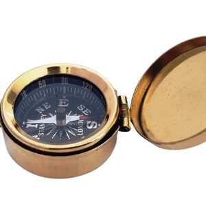 Antique Brass Compass with LID